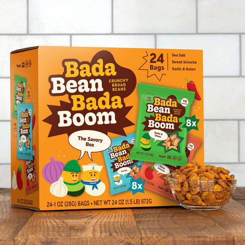 110 4g 6g 1 (Pack 24) Enlightened Bada Bean Bada Boom Roasted Fava Beans, Dried Broad Beans - Calories, Fiber