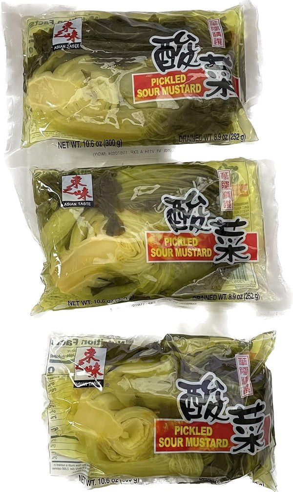 Asian Taste 8oz Sour Mustard (Pickled Vegetable), Pack of 3