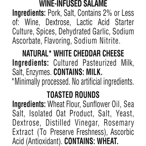 Hillshire Snacking 2.76 oz. Small Plates, Wine-Infused Salame with White Cheddar Cheese