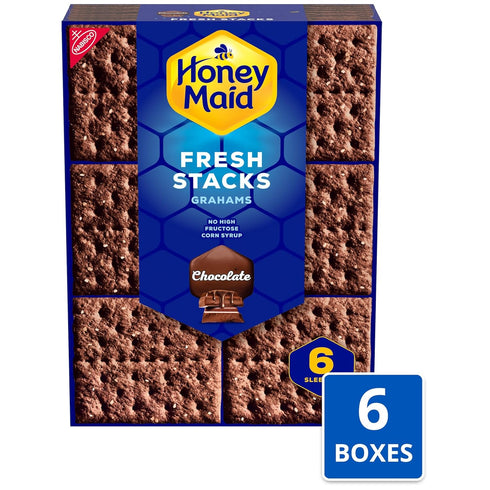 6 (36 Packs) HONEY MAID Fresh Stacks Chocolate Graham Crackers, Bulk Travel Snacks, Boxes Multi Snack