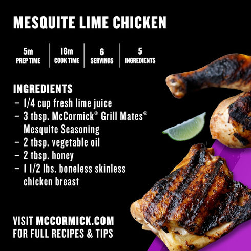 24 oz 24 McCormick Grill Mates Mesquite Seasoning, - One Ounce Container of Mesquite BBQ Spice, Versatile Use