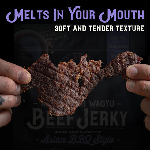 3oz (85g) Meat Artisan Beef Jerky - Australian Wagyu Asian BBQ Style - High Protein Snack - Gluten Free No MSG