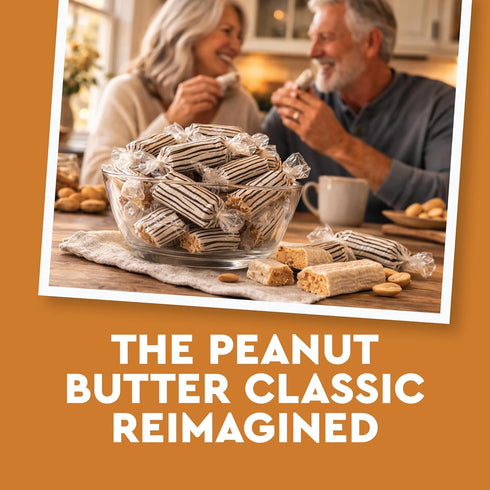 1 Sugar Free Peanut Butter Bars - Pound Individually Wrapped - Bulk Sugar-Free Crunchy & Cripsy Peanut Butter Candy