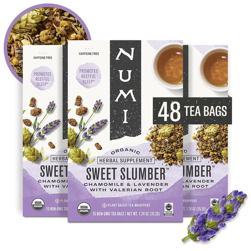 Numi Organic Tea Sweet Slumber with Chamomile, Valerian Root & Lavender, 16