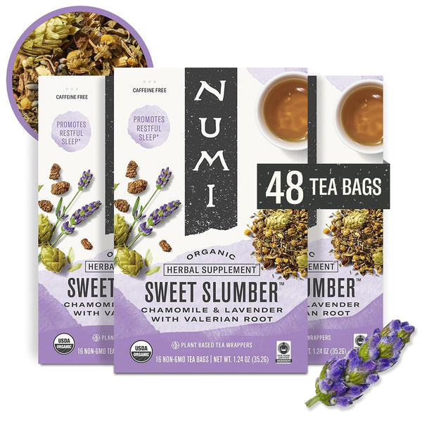 Numi Organic Tea Sweet Slumber with Chamomile, Valerian Root & Lavender, 16