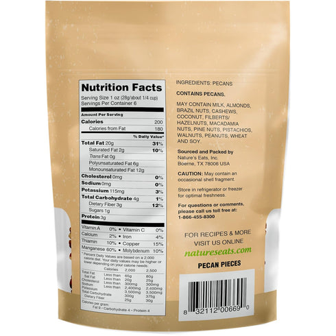 Nature's Eats Pecan Pieces, 6 Ounce