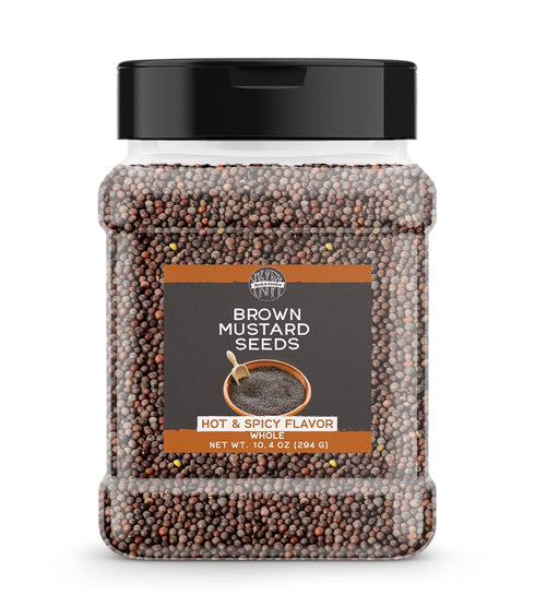 Birch & Meadow Brown Mustard Seeds, 10.4 oz, Whole Seeds, Hot &