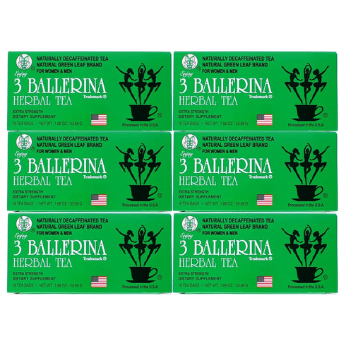 3 Ballerina Herbal Tea Extra Strength - 6 Pack (108 Tea Bags)