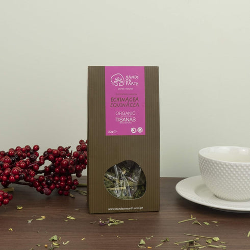 Hands on Earth Organic Echinacea Tea, 2x25g (0.88oz), Loose Leaves, Serves 48 Cups, Pack of 2