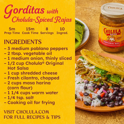 12 oz Cholula Salsa, Original Hot, Spicy Salsa For Tacos, Enchiladas, Queso, Fajitas, Burritos, Nachos and More