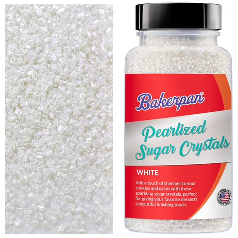 Bakerpan Pearlized Sugar Sprinkles for Baking - 5 Ounce - Sparkling White
