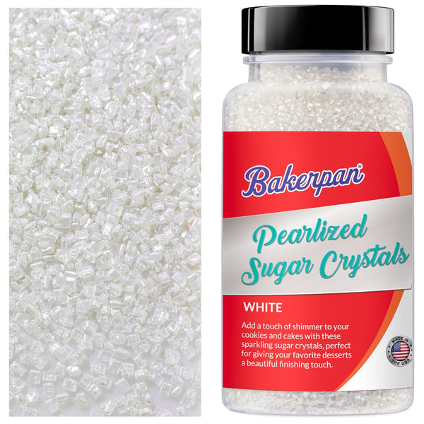 Bakerpan Pearlized Sugar Sprinkles for Baking - 5 Ounce - Sparkling White