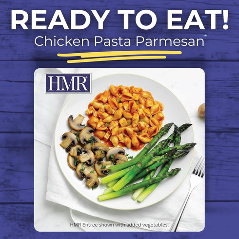 Pre-packaged 17g 8oz Pack 6 HMR Chicken Pasta Parmesan Entre | Lunch or Dinner to Support Weight Loss | Ready to Eat |