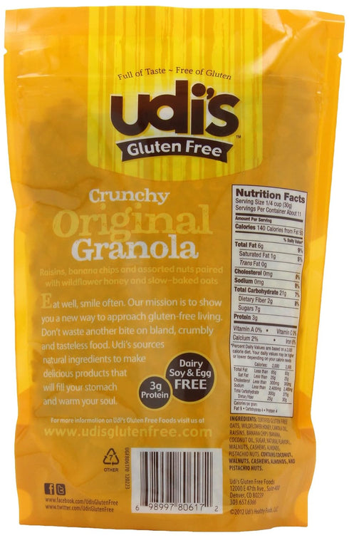 Udi's 12 (Pack 3) Gluten Free Granola, Original, Ounce