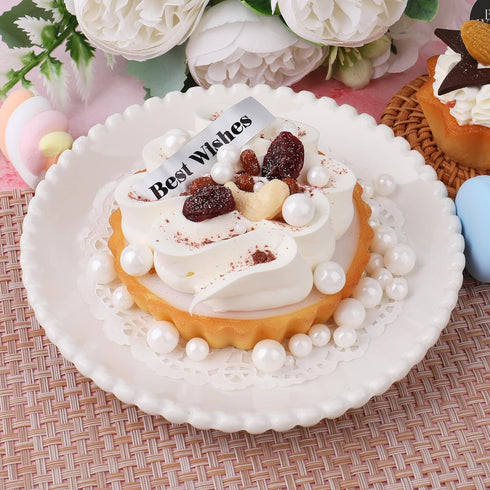 4 130g/4.6oz, (2mm, 4mm, 7mm, 1cm) White Pearl Sprinkles for Cake Decorating, Sizes Sugar Cupcake, Ice Cream, Donuts