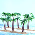 Jovitec 16 Pieces Small Green Palm Tree Cake Topper, 5.5 Inch Hawaiian Tropical Coconut Tree Decorations