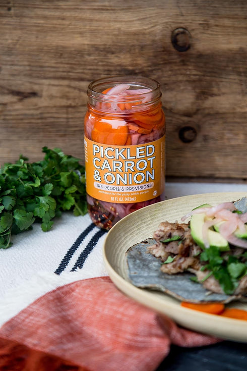 16oz (3-pack) The People's Provisions - Pickled Carrot & Onion - Taqueria Style Pickled Sliced Carrots and Onions