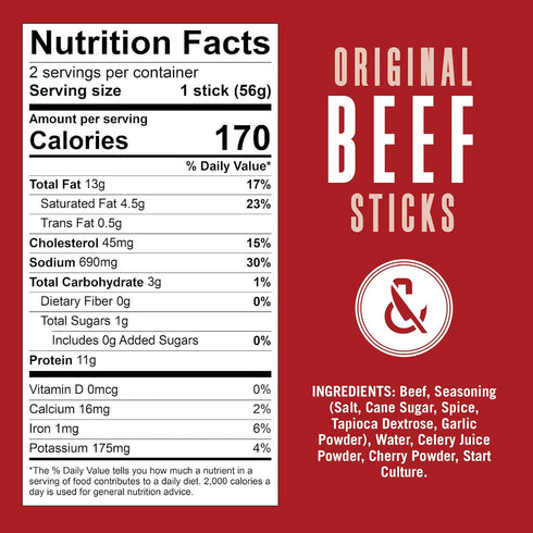 10 Packs 2 Bovine & Swine All-Natural Gourmet Craft Beef Snack Sticks | of | Wyoming Jerky Sticks, High Protein