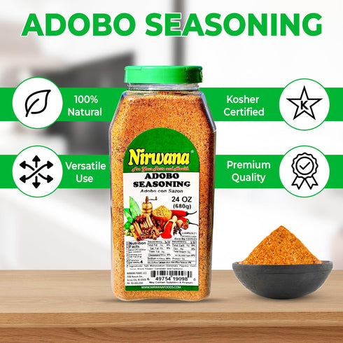 (24 oz) Adobo Seasoning Bold & Flavorful Blend for Meats, Vegetables, Soups & Marinades Essential Pantry Staple