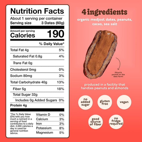 5 pack) Realsy Pitted & Stuffed Medjool Dates, Organic Dates with No Sugar Added, Gluten-Free, Vegan, Good Source