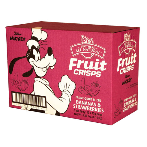 0.42 Oz (Pack 12), 100% Brothers All Natural Disney Freeze Dried Fruit Crisps, Banana Strawberry, of Made with Fruit