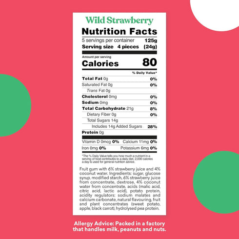 Candy Kittens Wild Strawberry Plant-Based Candy, Palm Oil Free, Natural Fruit Flavour, 4.4 Ounce (Pack of 1)