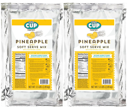 By The Cup Non-Dairy Pineapple Soft Serve Mix, 5.5 lb (Pack of