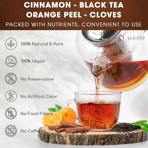 120 Hot Special Cinnamon Tea Bags – Herbal Tea Blend of Cinnamon, Black Tea, Orange Peel, and Cloves