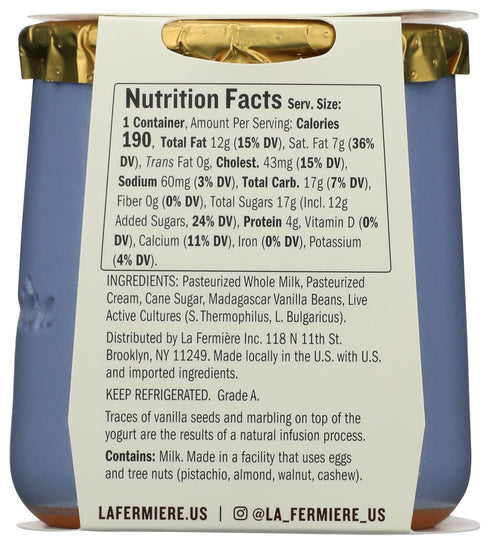 La Fermiere 4.9 OZ Vanilla Bean Yogurt