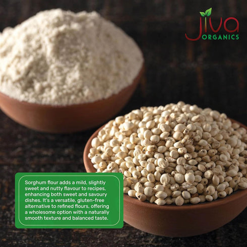 2 100% Jiva Organics Organic Sorghum Flour Pound Bag - Jowar Flour, Natural & Non-GMO