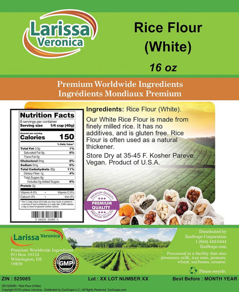 Larissa Veronica (16 oz, 525085) Rice Flour (White) ZIN: