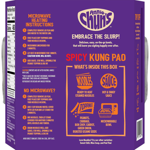 8.73 oz (Pack 1) Annie Chun's Spicy Kung Pao Noodle Bowl