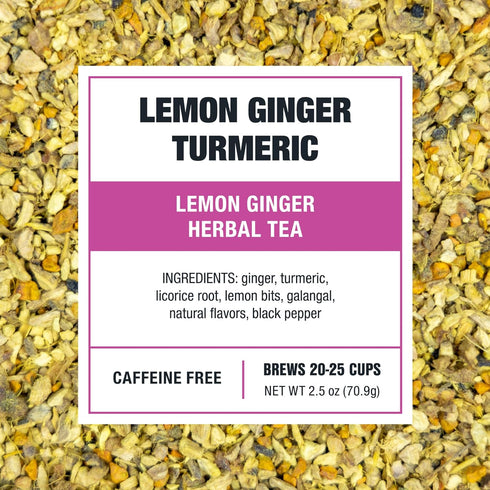 25 2.5 Tiesta Tea - Lemon Ginger Turmeric, Loose Leaf, Lemon Ginger Herbal Tea, Premium Blend, Non Caffeinated Herbal