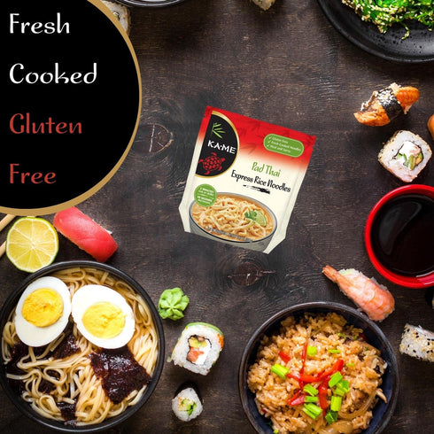 (Pack 6) Ka-Me Gluten Free Rice Noodles - Pad Thai Express Noodles Ready To Serve