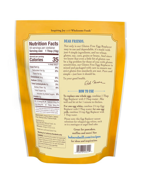 12oz (Pack 5) 34 Bob's Red Mill Gluten Free Egg Replacer, of - Non GMO, Vegan, Paleo Friendly, Equals Eggs/Bag, Kosher