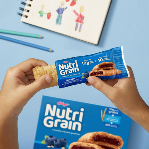 (6 48 Count) Nutri-Grain Soft Baked Breakfast Bars, Kids Snacks, Whole Grain, Blueberry Boxes