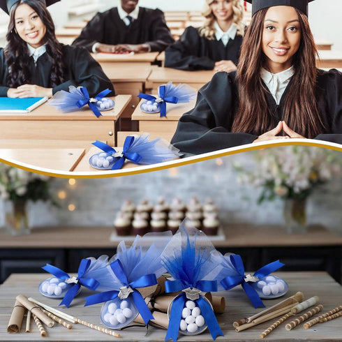 Leinuosen 30 Set 2026 Graduation Almond Candy Favors with Ring Tulle Bag DIY Marzipan Souvenirs for Class of Party