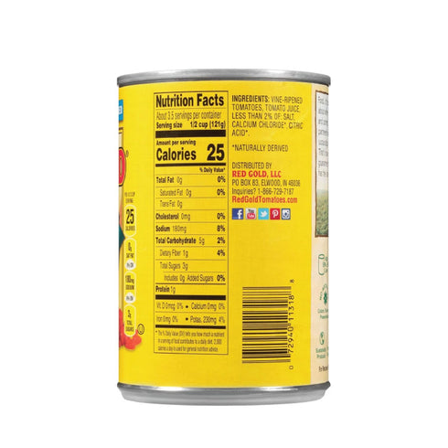14.5 6-Pack Red Gold Petite Diced Tomatoes, Kosher and Gluten Free, Ounce Cans