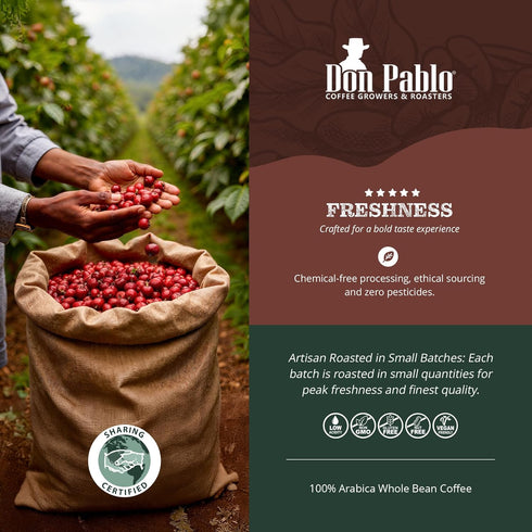 2 LB Cafe Don Pablo Gourmet Coffee Classic Italian Espresso Medium Dark Roast Whole Bean Coffee