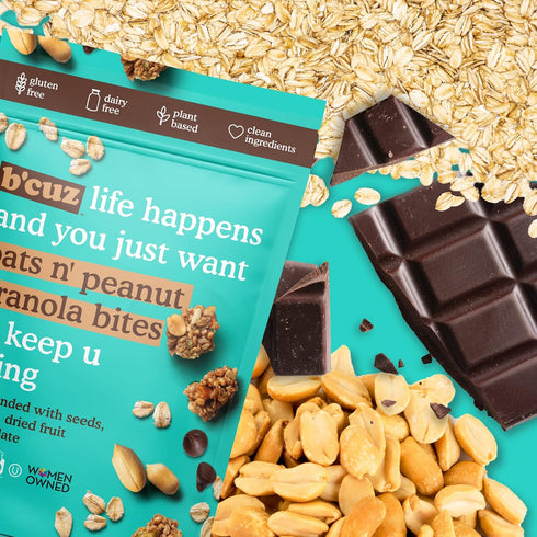4-Bag 3 oz (Pack 4) B'cuz Granola Bites Gluten Free Healthy Snacks for adults, Healthy Granola Gluten Free Snack
