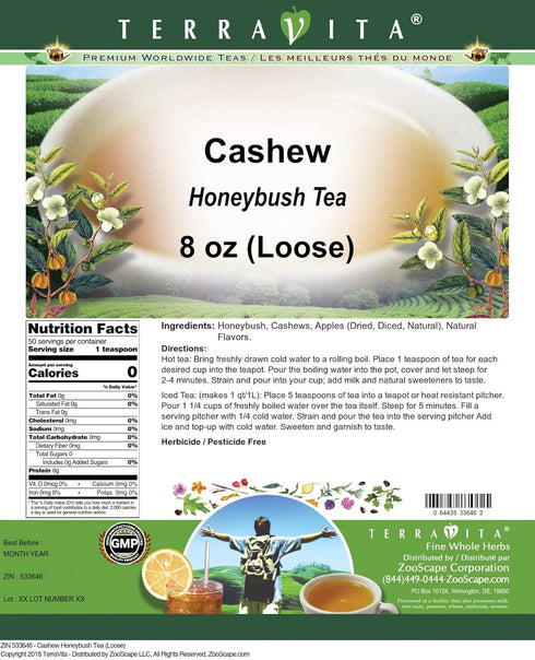 Terravita (8 oz, 533646) Cashew Honeybush Tea (Loose) ZIN: