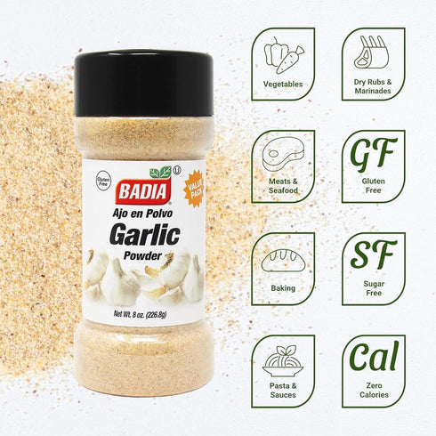 8 (Pack 12) Badia Garlic Powder, Ounce
