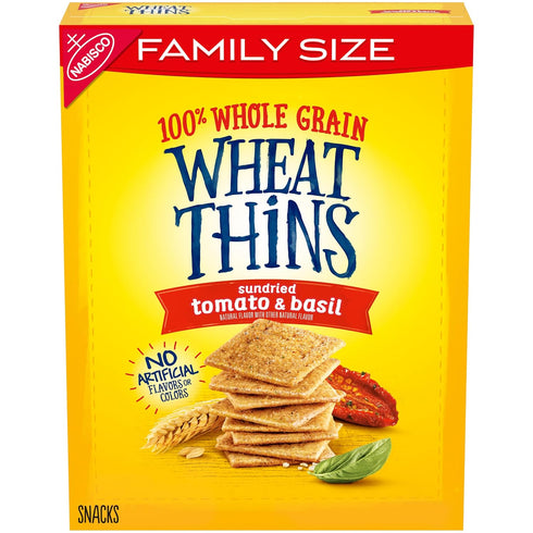 Wheat Thins Sundried Tomato & Basil Snacks, Whole Grain Wheat Crackers, Snack