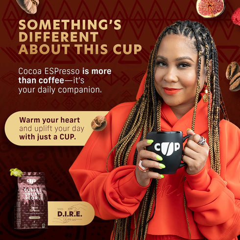 12 OZ Coffee Uplifts People Cocoa Espresso Whole Bean Coffee