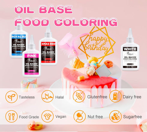Holamdo Set, 55g/Bottle Oil Based Food Coloring Xmas Green Oil Based Food Coloring for Chocolate, Food Grade Food Color