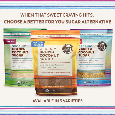 Big Tree Farms Organic Vanilla Coconut Sugar, Unrefined, 14 Oz (Pack of 3)