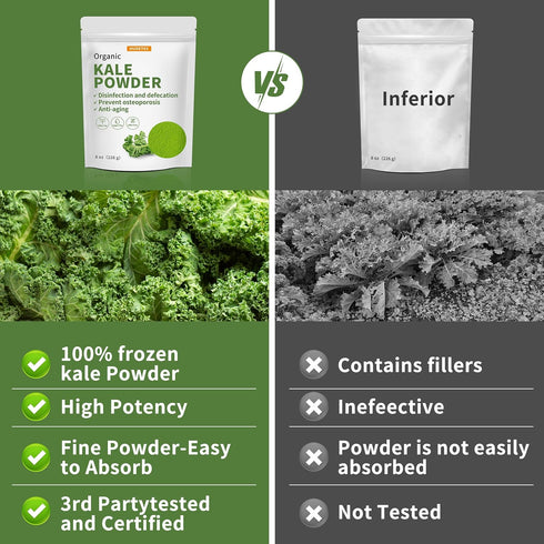 Hudetex Immune 8oz Kale Powder Organic - Green Juice Powder for Kale DrinkSupports System & Digestive Function,Keep