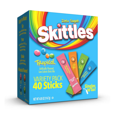Skittles Singles To Go Tropical Variety Pack, Watertok Powdered Drink Mix, Zero