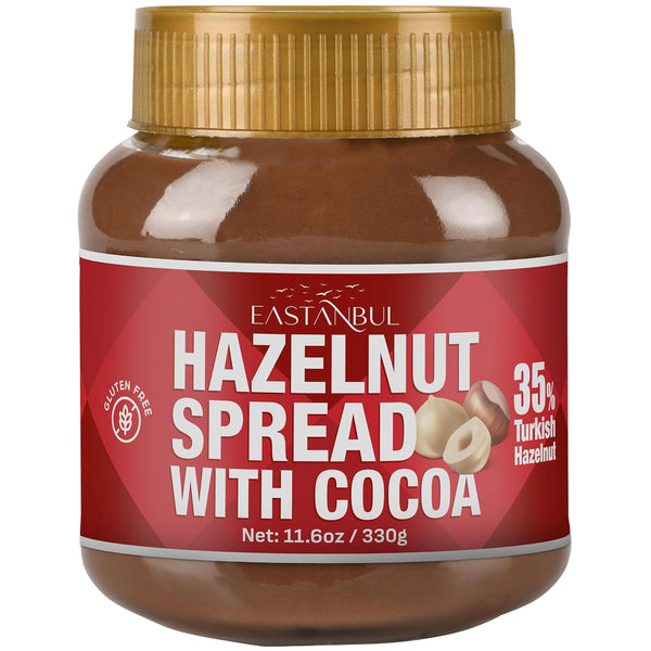 Eastanbul Cocoa Hazelnut Spread, 11.6oz, Chocolate Hazelnut Spread, No Palm Oil, Rich