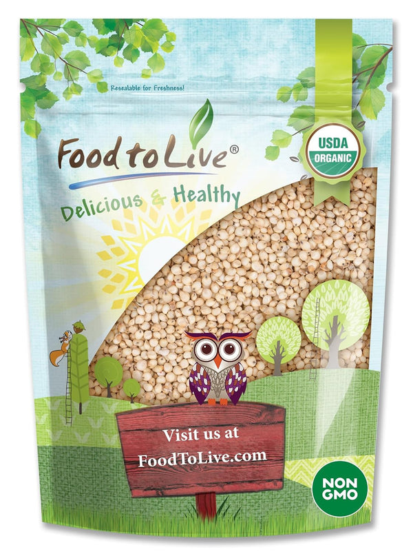 Food to Live Organic Italian White Whole Grain Sorghum, 3 Pounds Non-GMO